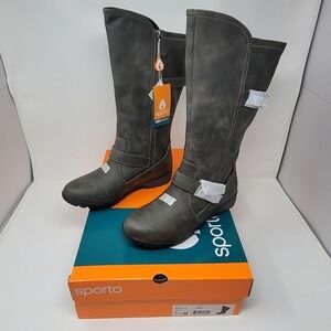 Sporto Maria 4 Grey Tall Winter Boots Women's Size 7.5 M